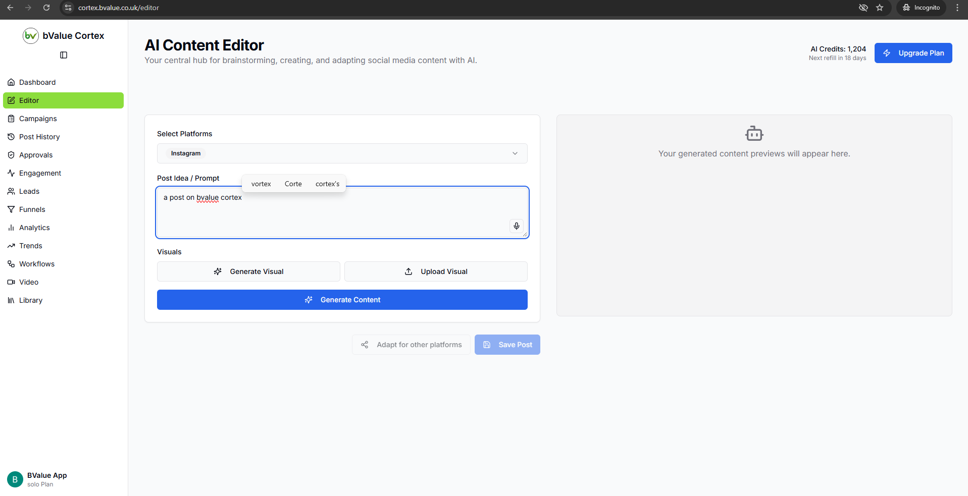 Multi-platform social media content adaptation